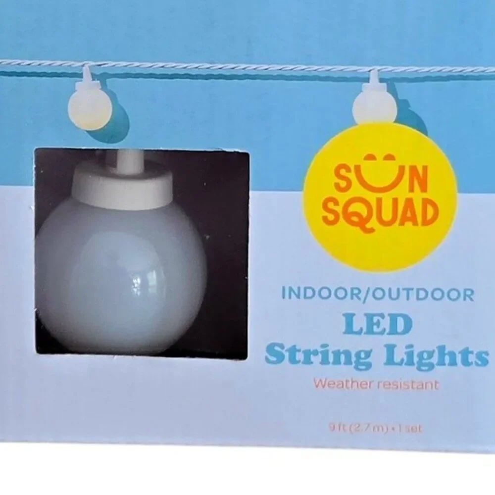 New in box Sun Squad 10 light LED String Lights